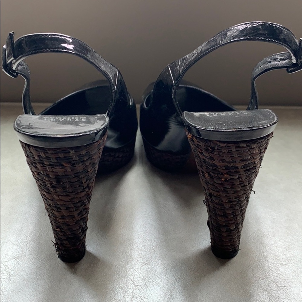 Stuart Weizmann Black Sling Back Sandals - image 3